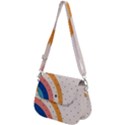 Abstract Geometric Bauhaus Polka Dots Retro Memphis Rainbow Saddle Handbag View2