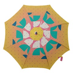 Abstract Geometric Bauhaus Polka Dots Retro Memphis Art Hook Handle Umbrellas (large)