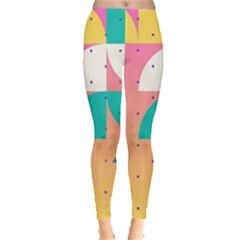 Abstract Geometric Bauhaus Polka Dots Retro Memphis Art Everyday Leggings  by Maspions