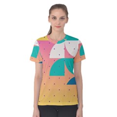 Abstract Geometric Bauhaus Polka Dots Retro Memphis Art Women s Cotton T-shirt