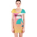 Abstract Geometric Bauhaus Polka Dots Retro Memphis Art Short Sleeve Bodycon Dress View1