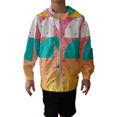 Abstract Geometric Bauhaus Polka Dots Retro Memphis Art Kids  Hooded Windbreaker