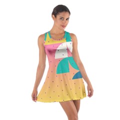 Abstract Geometric Bauhaus Polka Dots Retro Memphis Art Cotton Racerback Dress