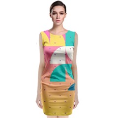 Abstract Geometric Bauhaus Polka Dots Retro Memphis Art Classic Sleeveless Midi Dress