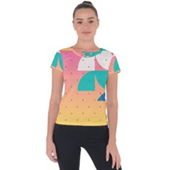 Abstract Geometric Bauhaus Polka Dots Retro Memphis Art Short Sleeve Sports Top  by Maspions