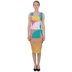 Abstract Geometric Bauhaus Polka Dots Retro Memphis Art Sleeveless Pencil Dress by Maspions