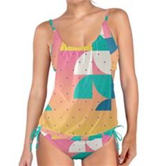 Abstract Geometric Bauhaus Polka Dots Retro Memphis Art Tankini Set by Maspions