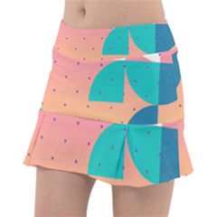 Abstract Geometric Bauhaus Polka Dots Retro Memphis Art Classic Tennis Skirt