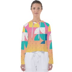 Abstract Geometric Bauhaus Polka Dots Retro Memphis Art Women s Slouchy Sweat