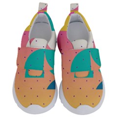 Abstract Geometric Bauhaus Polka Dots Retro Memphis Art Kids  Velcro No Lace Shoes