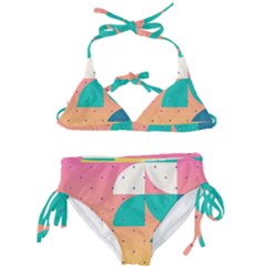 Abstract Geometric Bauhaus Polka Dots Retro Memphis Art Kids  Classic Bikini Set