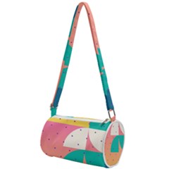 Abstract Geometric Bauhaus Polka Dots Retro Memphis Art Mini Cylinder Bag by Maspions