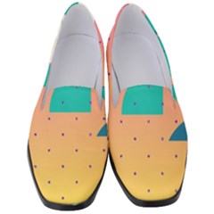 Abstract Geometric Bauhaus Polka Dots Retro Memphis Art Women s Classic Loafer Heels by Maspions