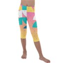 Abstract Geometric Bauhaus Polka Dots Retro Memphis Art Kids  Lightweight Velour Capri Leggings  View1