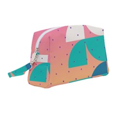 Abstract Geometric Bauhaus Polka Dots Retro Memphis Art Wristlet Pouch Bag (medium)