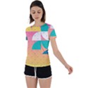 Abstract Geometric Bauhaus Polka Dots Retro Memphis Art Back Circle Cutout Sports T-Shirt View1