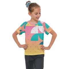 Abstract Geometric Bauhaus Polka Dots Retro Memphis Art Kids  Mesh Piece T-shirt