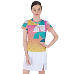 Abstract Geometric Bauhaus Polka Dots Retro Memphis Art Women s Sports Top