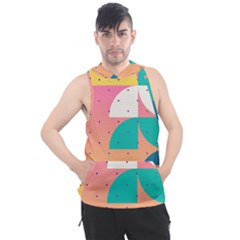 Abstract Geometric Bauhaus Polka Dots Retro Memphis Art Men s Sleeveless Hoodie