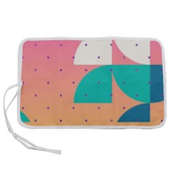 Abstract Geometric Bauhaus Polka Dots Retro Memphis Art Pen Storage Case (m)