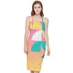 Abstract Geometric Bauhaus Polka Dots Retro Memphis Art Bodycon Cross Back Summer Dress