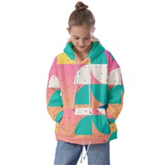 Abstract Geometric Bauhaus Polka Dots Retro Memphis Art Kids  Oversized Hoodie