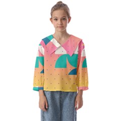 Abstract Geometric Bauhaus Polka Dots Retro Memphis Art Kids  Sailor Shirt