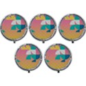 Abstract Geometric Bauhaus Polka Dots Retro Memphis Art Mini Round Pill Box (Pack of 5) View1