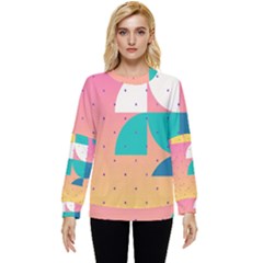 Abstract Geometric Bauhaus Polka Dots Retro Memphis Art Hidden Pocket Sweatshirt