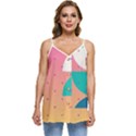 Abstract Geometric Bauhaus Polka Dots Retro Memphis Art Casual Spaghetti Strap Chiffon Top View1