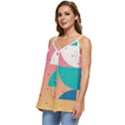 Abstract Geometric Bauhaus Polka Dots Retro Memphis Art Casual Spaghetti Strap Chiffon Top View2