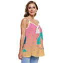 Abstract Geometric Bauhaus Polka Dots Retro Memphis Art Casual Spaghetti Strap Chiffon Top View3