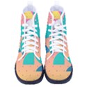 Abstract Geometric Bauhaus Polka Dots Retro Memphis Art Men s High-Top Canvas Sneakers View1