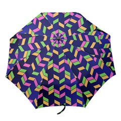 Background Pattern Geometric Pink Yellow Green Folding Umbrellas