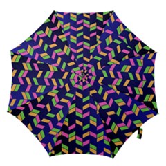 Background Pattern Geometric Pink Yellow Green Hook Handle Umbrellas (large)