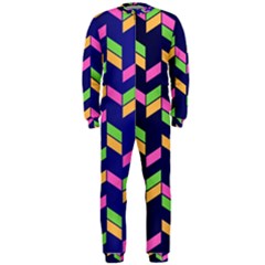 Background Pattern Geometric Pink Yellow Green Onepiece Jumpsuit (men)