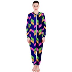 Background Pattern Geometric Pink Yellow Green Onepiece Jumpsuit (ladies)