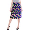 Background Pattern Geometric Pink Yellow Green Midi Beach Skirt View1