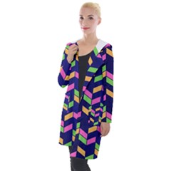 Background Pattern Geometric Pink Yellow Green Hooded Pocket Cardigan