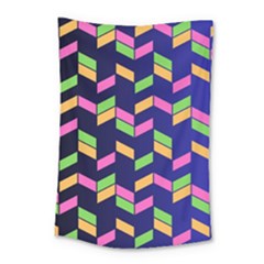 Background Pattern Geometric Pink Yellow Green Small Tapestry