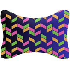 Background Pattern Geometric Pink Yellow Green Seat Head Rest Cushion by Maspions