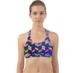 Background Pattern Geometric Pink Yellow Green Back Web Sports Bra