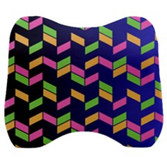 Background Pattern Geometric Pink Yellow Green Velour Head Support Cushion by Maspions