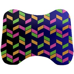 Background Pattern Geometric Pink Yellow Green Head Support Cushion by Maspions