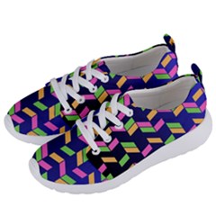 Background Pattern Geometric Pink Yellow Green Women s Lightweight Sports Shoes