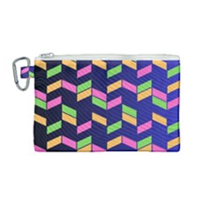 Background Pattern Geometric Pink Yellow Green Canvas Cosmetic Bag (medium) by Maspions