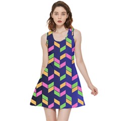 Background Pattern Geometric Pink Yellow Green Inside Out Reversible Sleeveless Dress