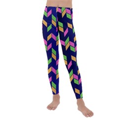 Background Pattern Geometric Pink Yellow Green Kids  Lightweight Velour Leggings