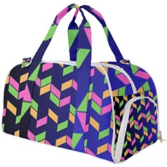 Background Pattern Geometric Pink Yellow Green Burner Gym Duffel Bag