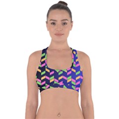 Background Pattern Geometric Pink Yellow Green Cross Back Hipster Bikini Top 